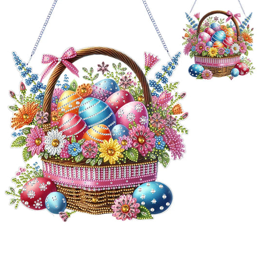 Easter Egg Basket Rhinestone Diamond Art Pendants DIY