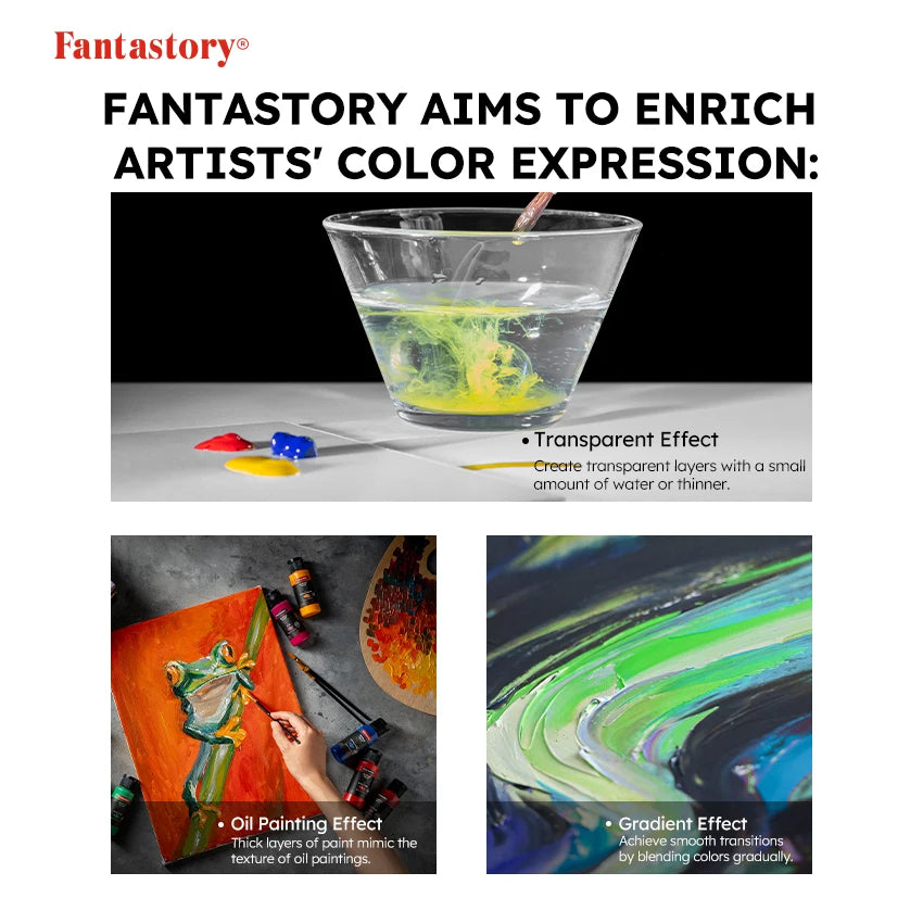 Fantastory 28 Classic Colors Acrylic Paint Set