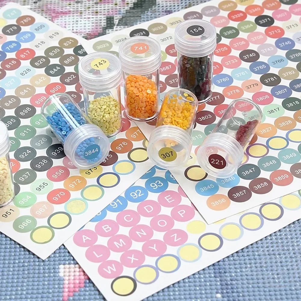 60 Bottles Diamond Painting Container Case With Color Number Stickers