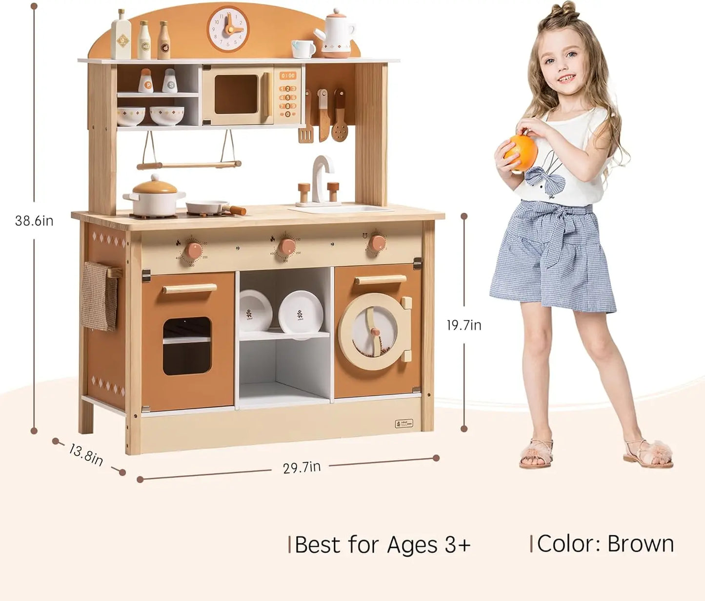 Robotime Robud Wooden Kitchen for Kids Play Kitchen