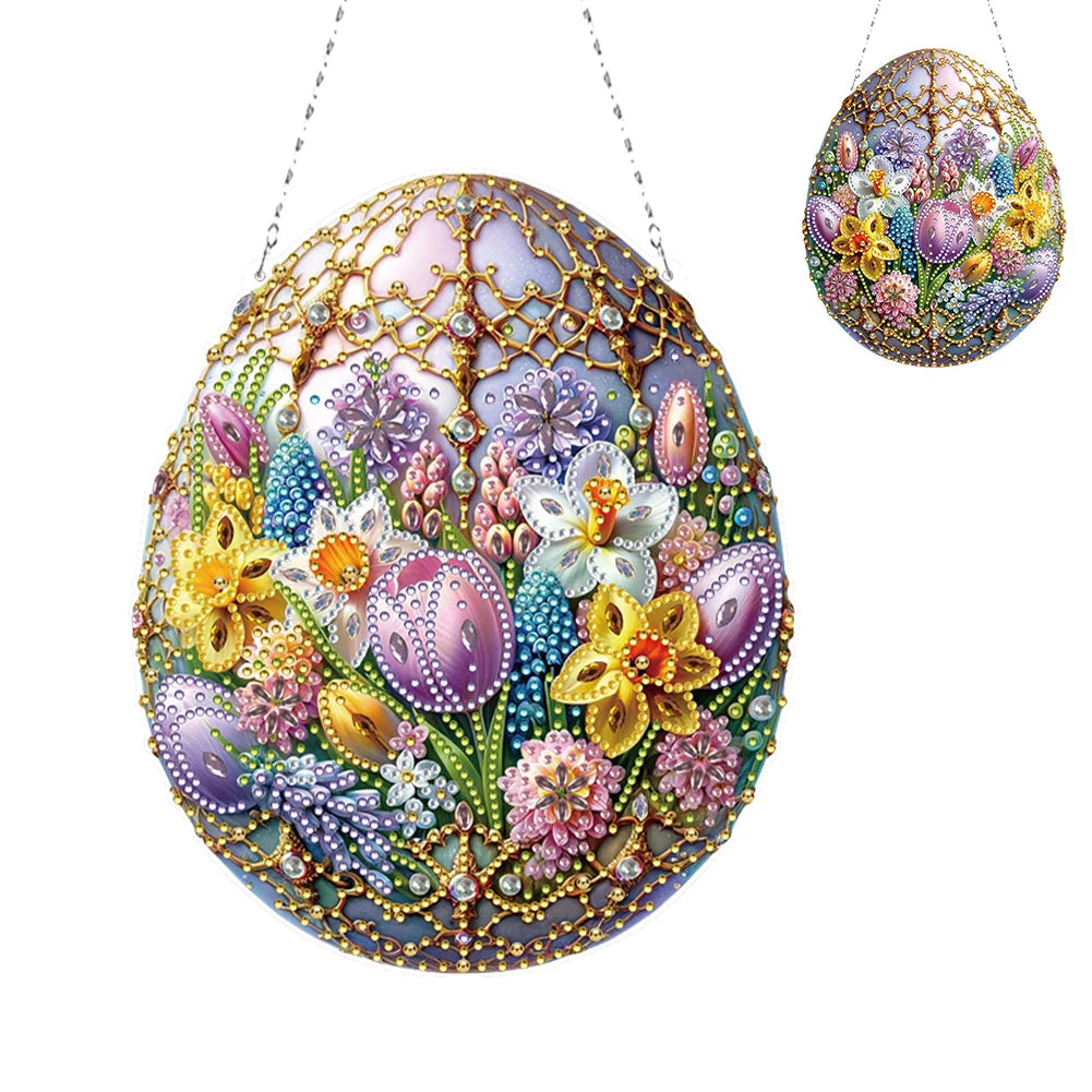 Easter Egg Basket Rhinestone Diamond Art Pendants DIY
