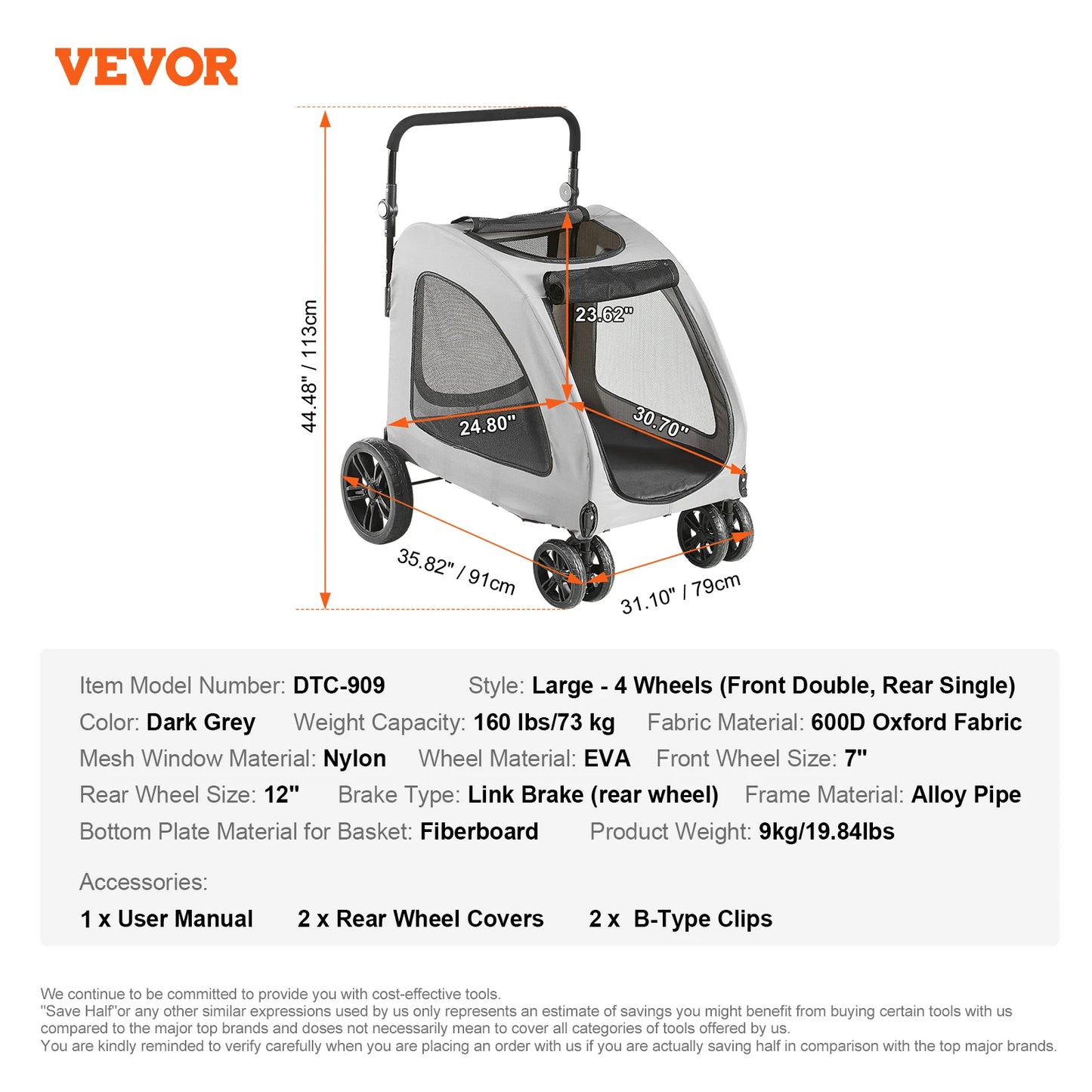 Pet Stroller Carrier Dog Cat Strollers Lightweight