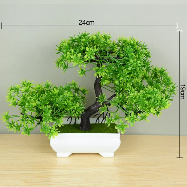Artificial Bonsai Small Tree Pot Fake Plant Flowers