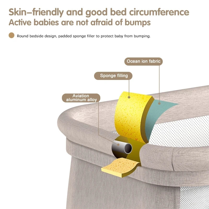 Baby Cot Baby Crib Cradle Newborn Portable Travel Bed