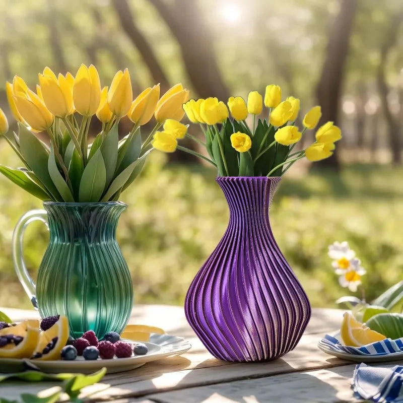 3D Printed Twisted Striped Love-Shaped Vase Unique Gift