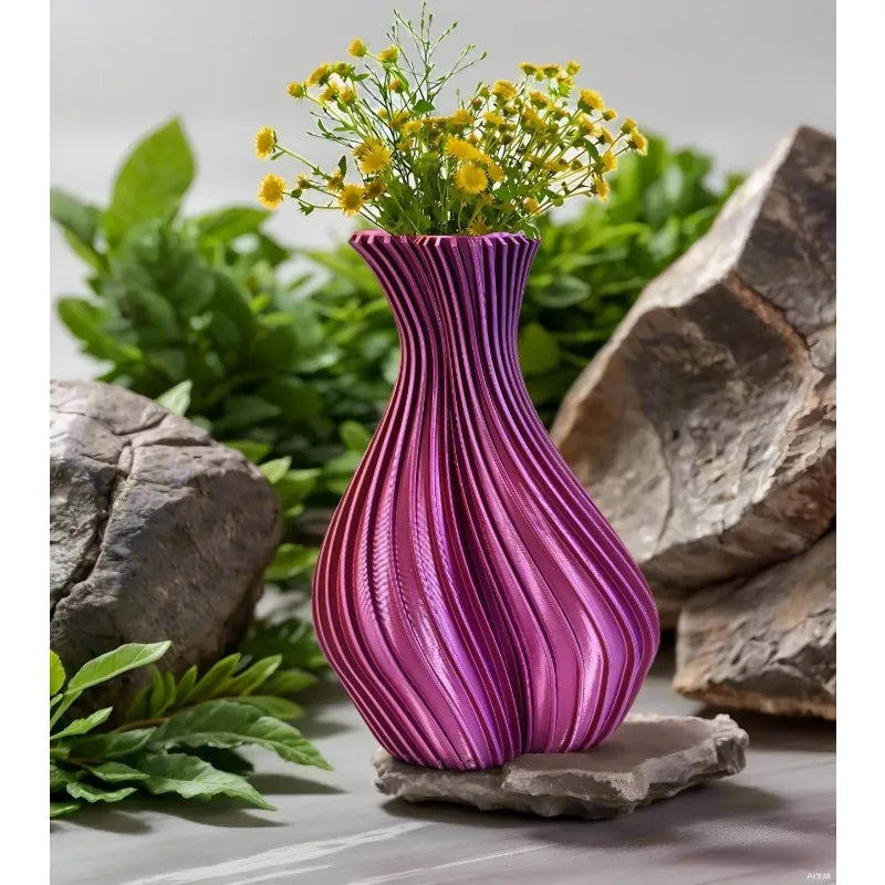 3D Printed Twisted Striped Love-Shaped Vase Unique Gift