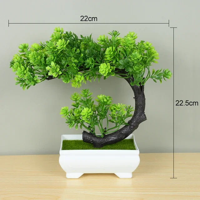 Artificial Bonsai Small Tree Pot Fake Plant Flowers