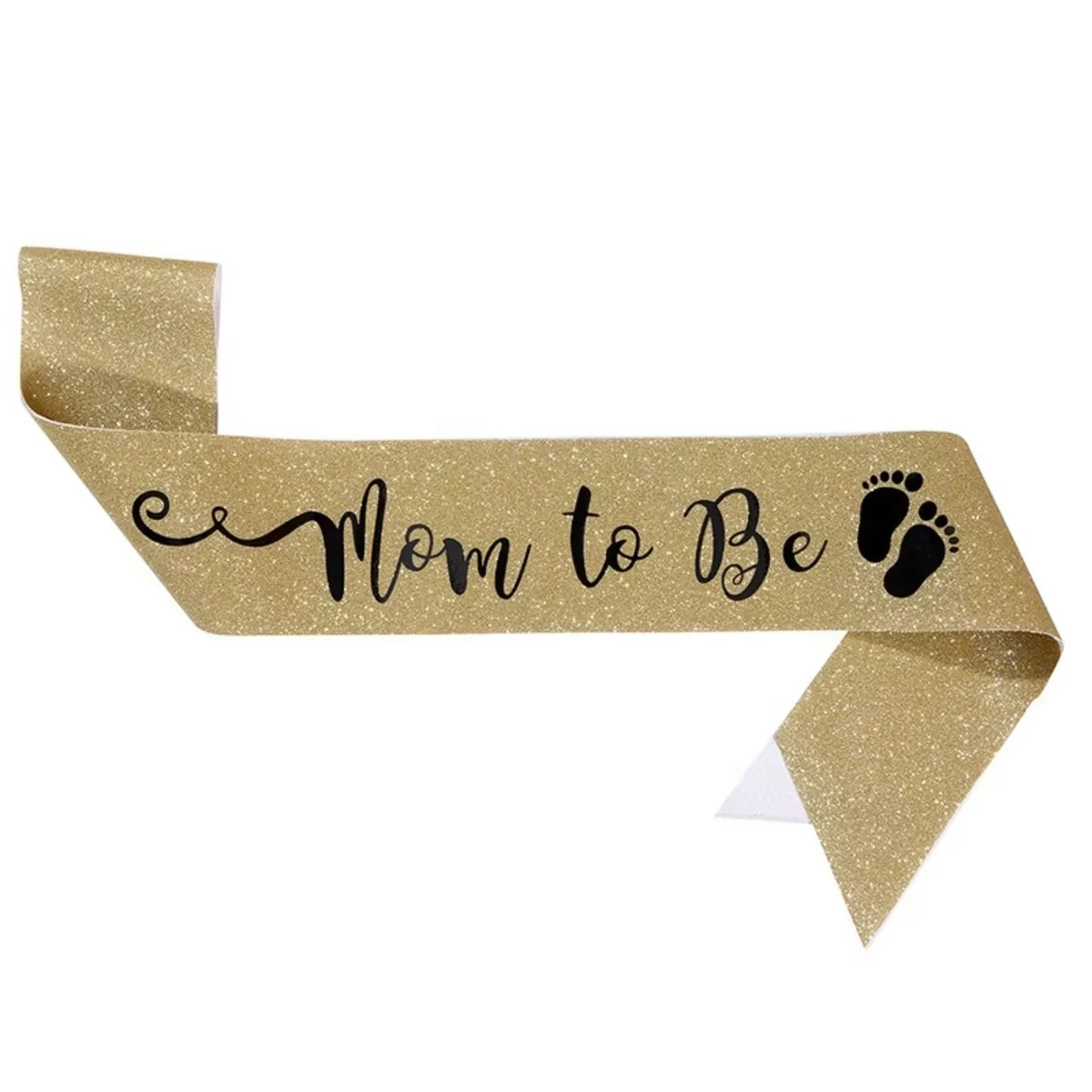 1pcs  Baby shower supplies gold and rose gold mom to be glitter sash for new mom party gift