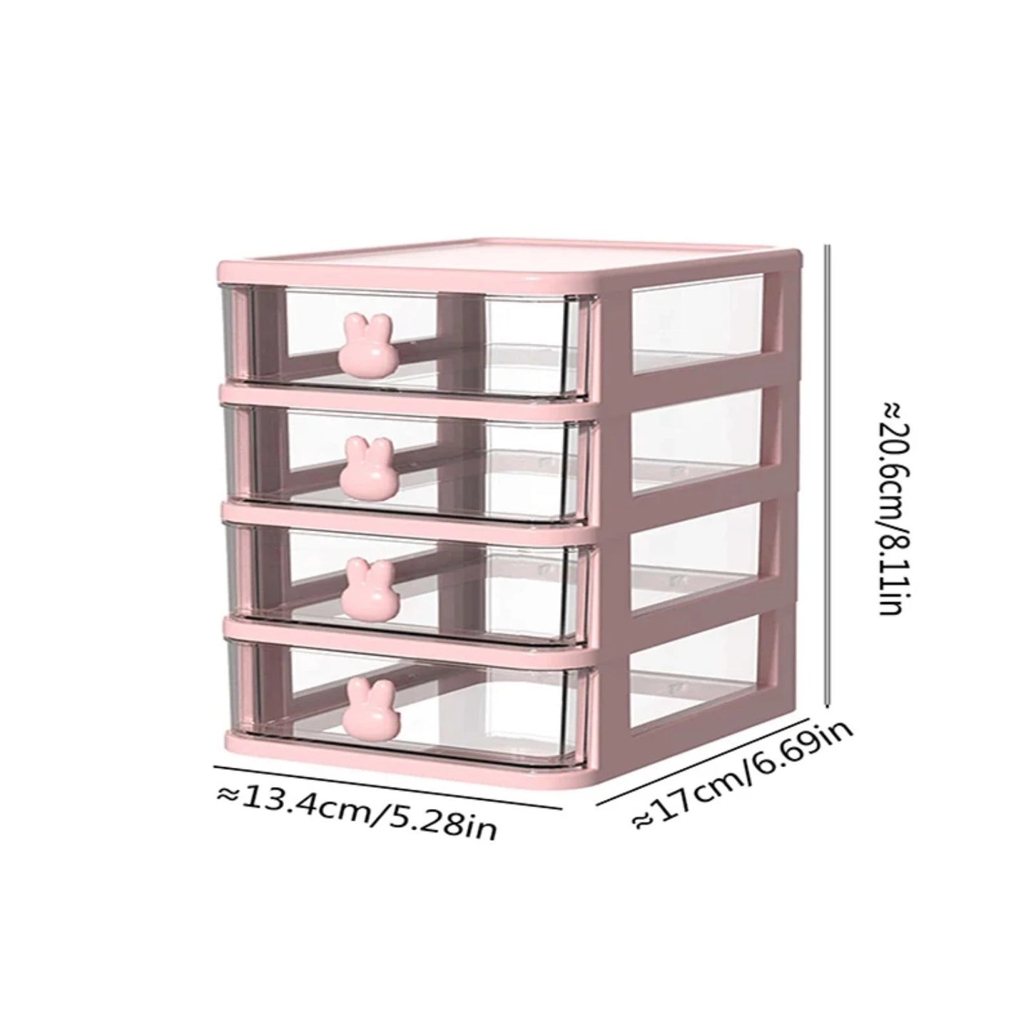 Art 4 Drawers Desk  Organizer,Stackable Desktop Drawer Cabinet, Clear  Box  Makeup Office Craft Supplies Key hider outdoor