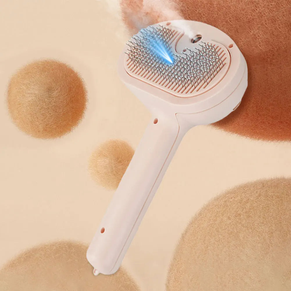 Cat Hair Brush with Release Button Massage Grooming Brush Rechargeable Spray Cat Brush for Long and Short Hair Dogs and Cats