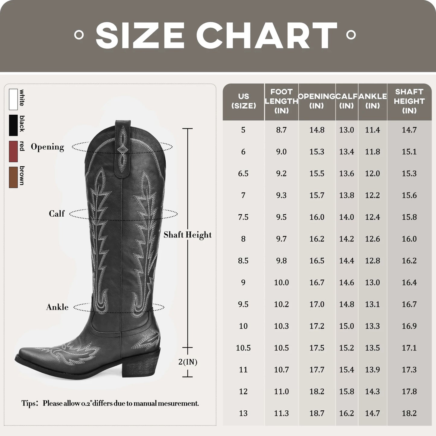 Cowboy Boots for Women - Knee High Embroidered Boots