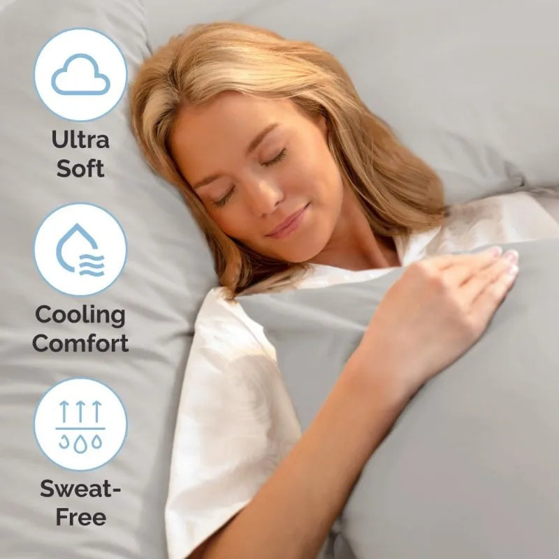 Comfy Breathable & Cooling Sheets - Light Grey
