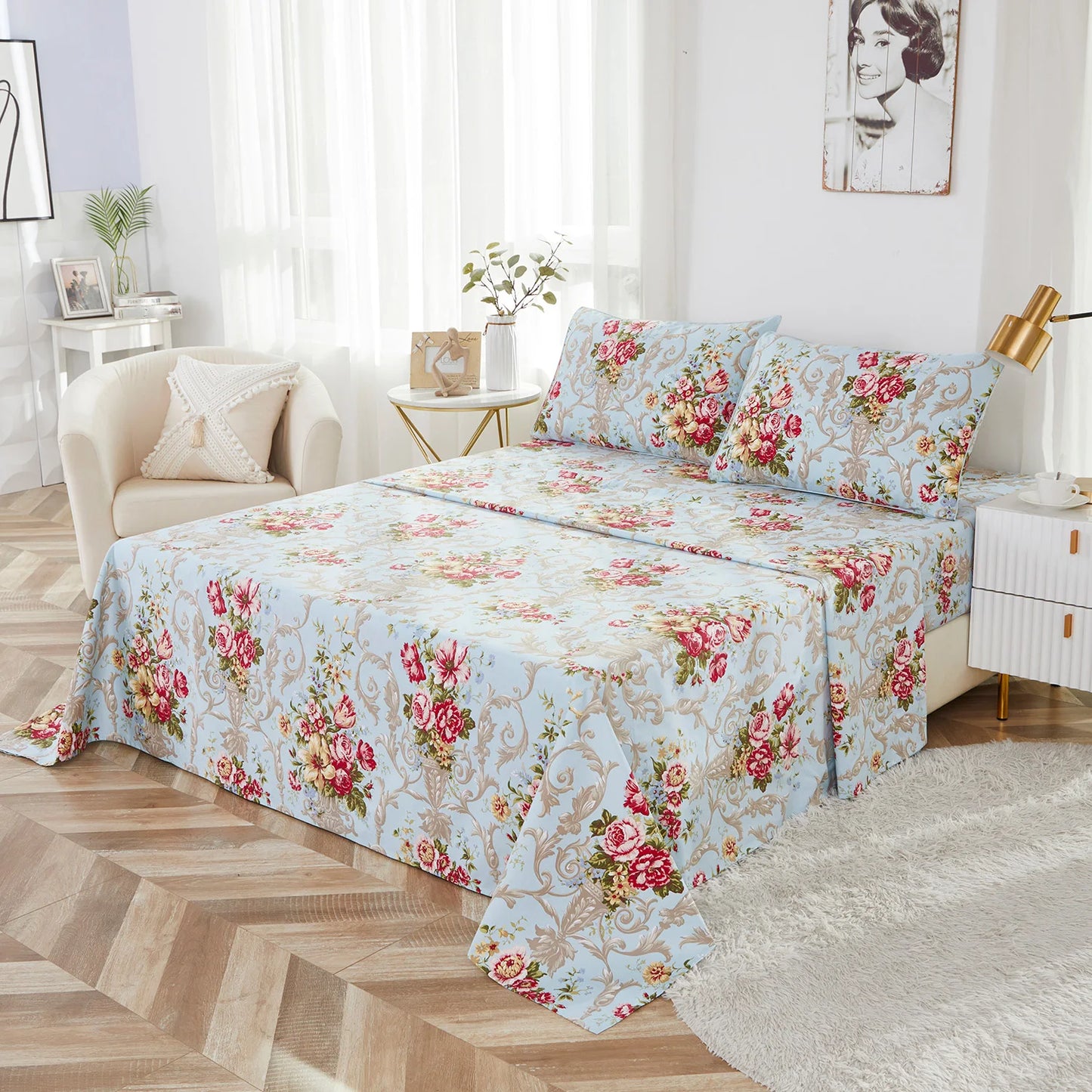 100% Cotton Fitted Sheet Set