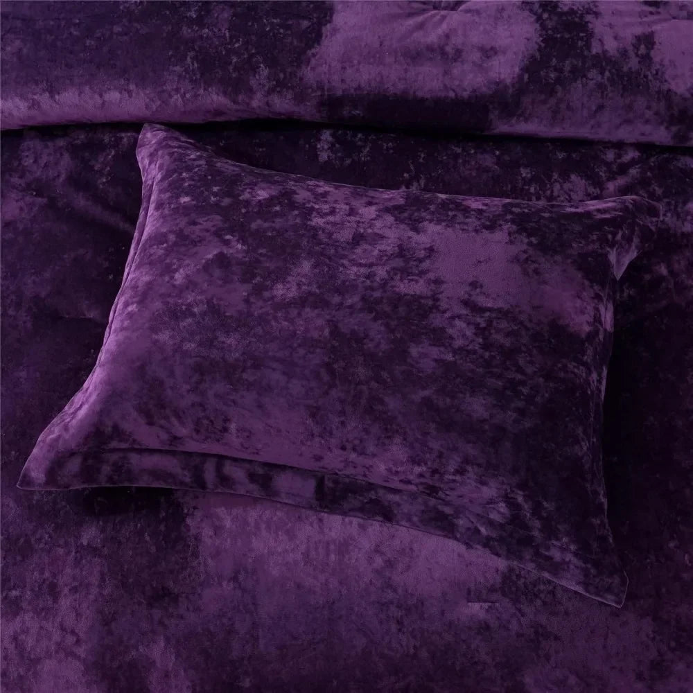 Duvet cover, Distressed Velvet Face and Brushed Solid Microfiber