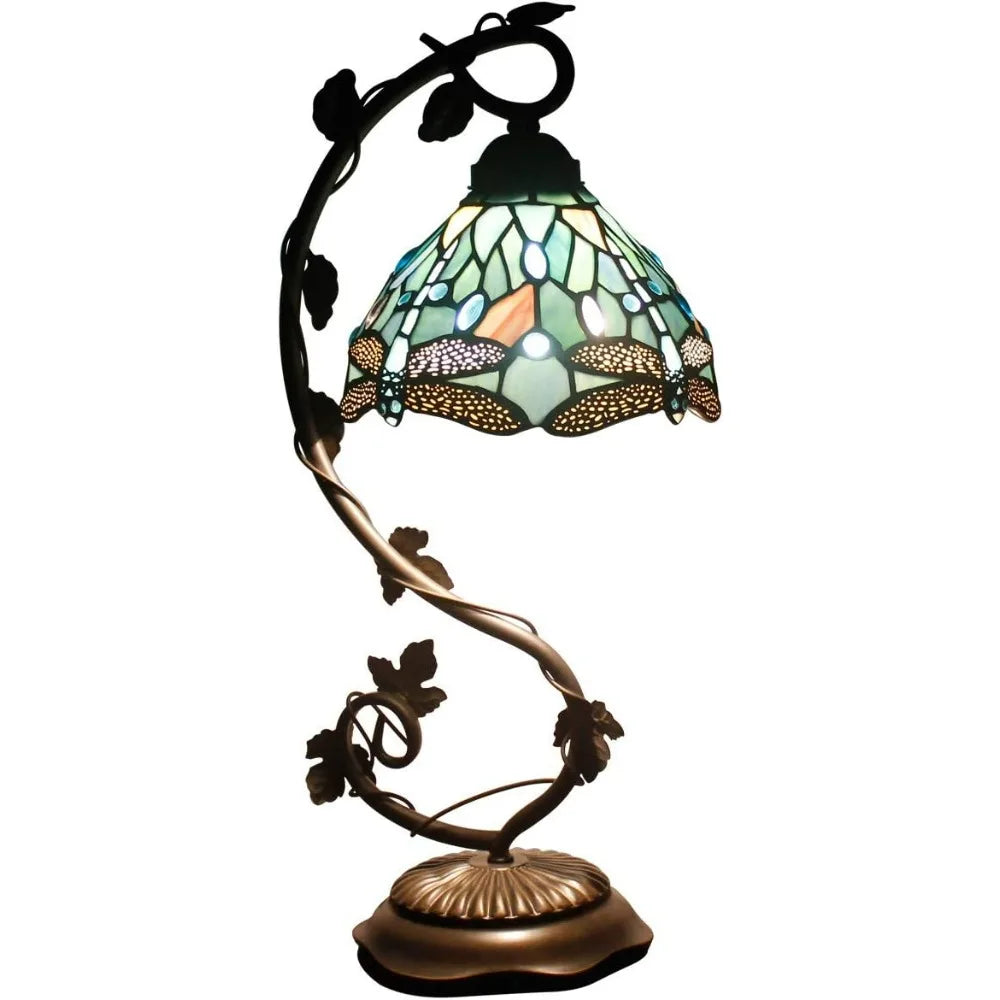Tiffany Lamp Sea Blue Stained Glass Dragonfly