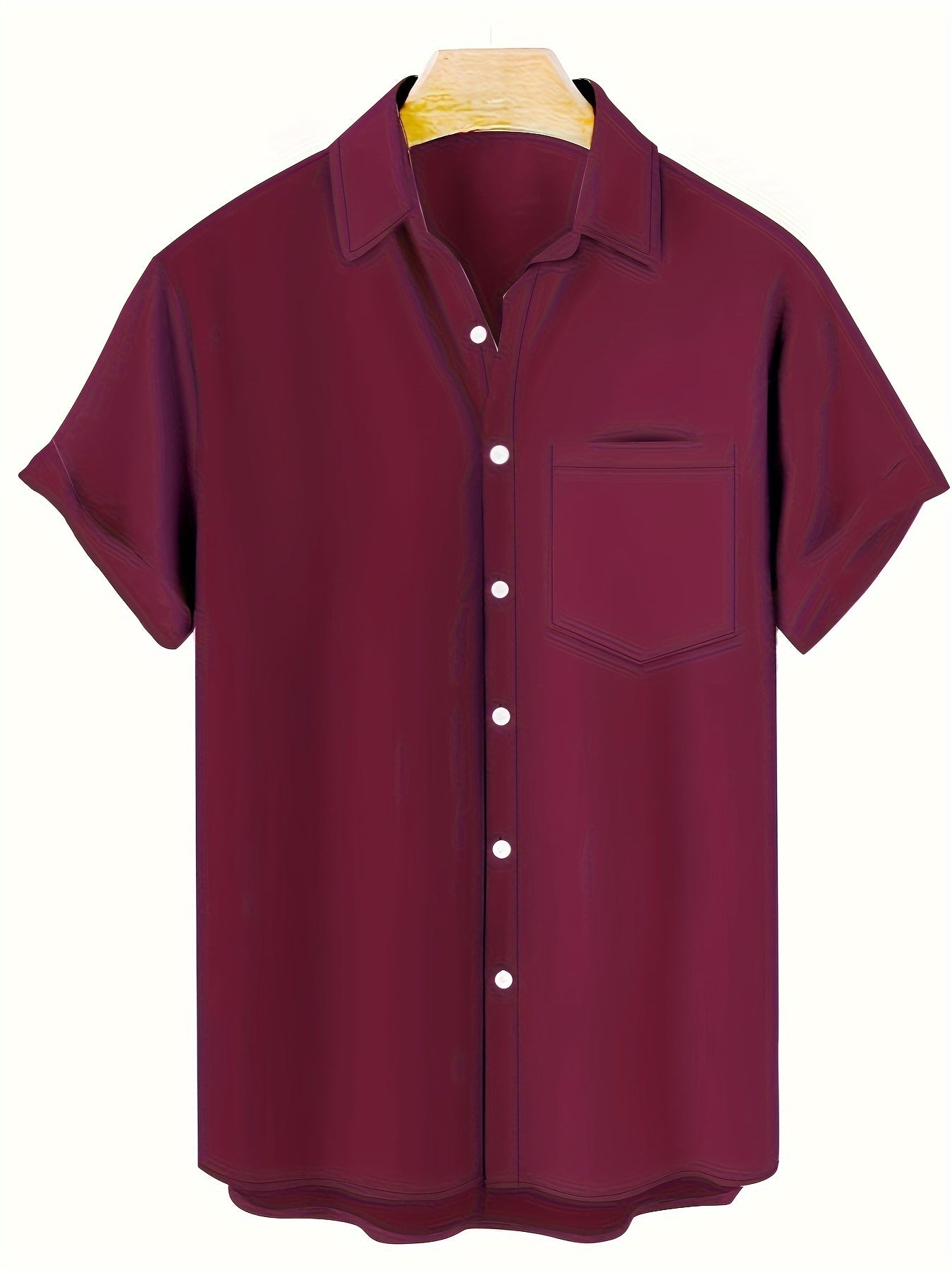 Men's Plus Size Elegant V-Neck Short Sleeve Shirt