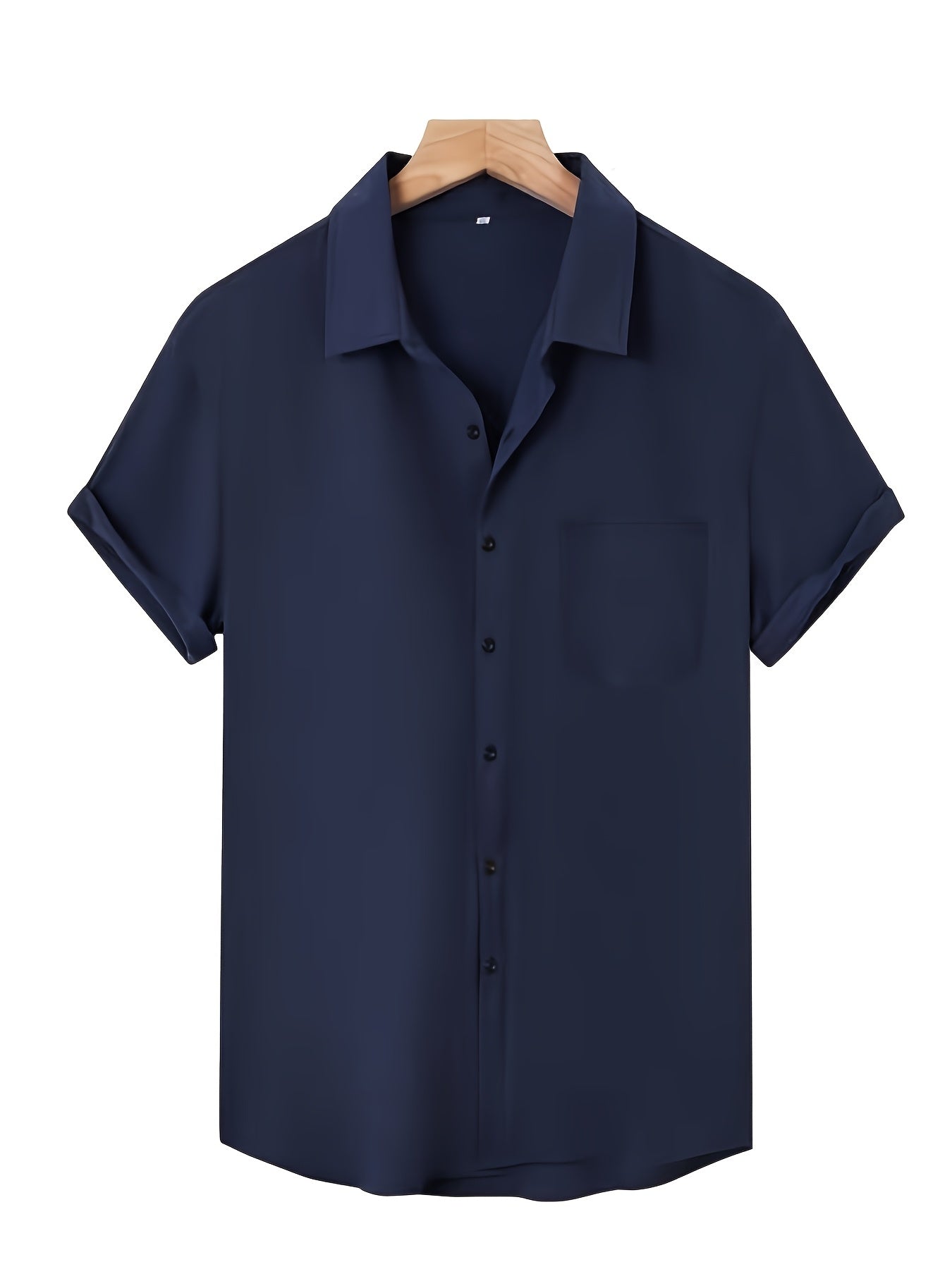 Men's Plus Size Elegant V-Neck Short Sleeve Shirt