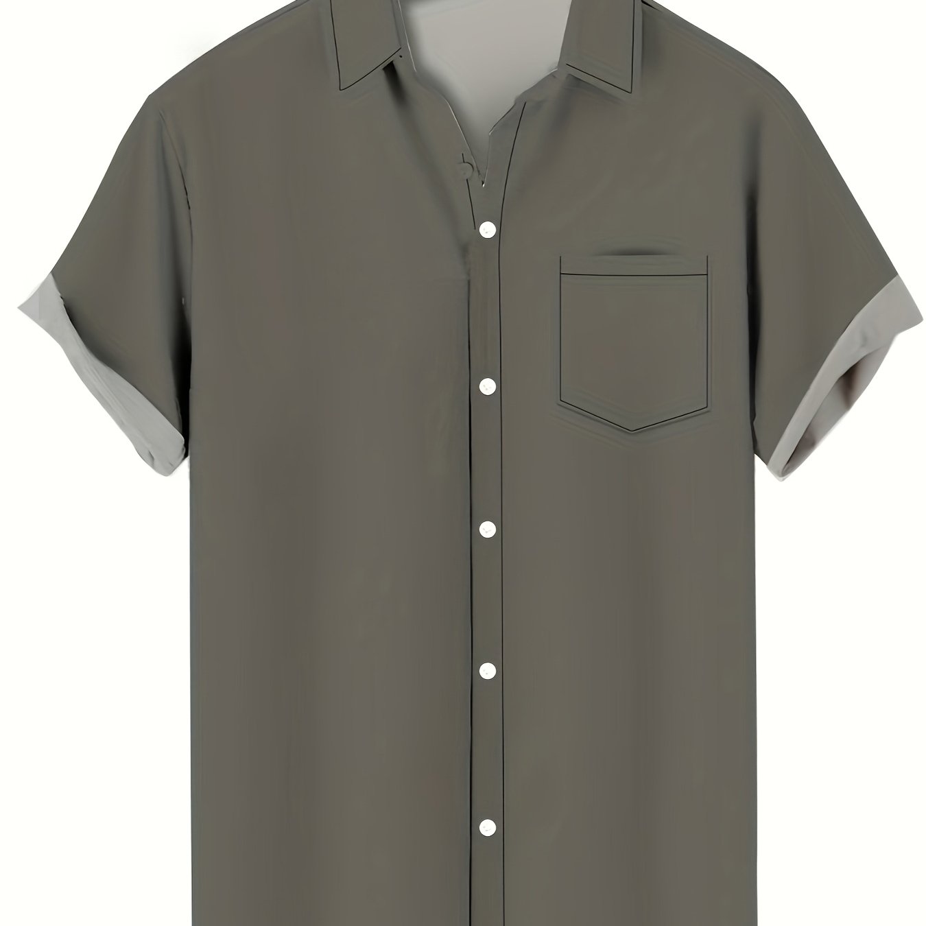 Men's Plus Size Elegant V-Neck Short Sleeve Shirt